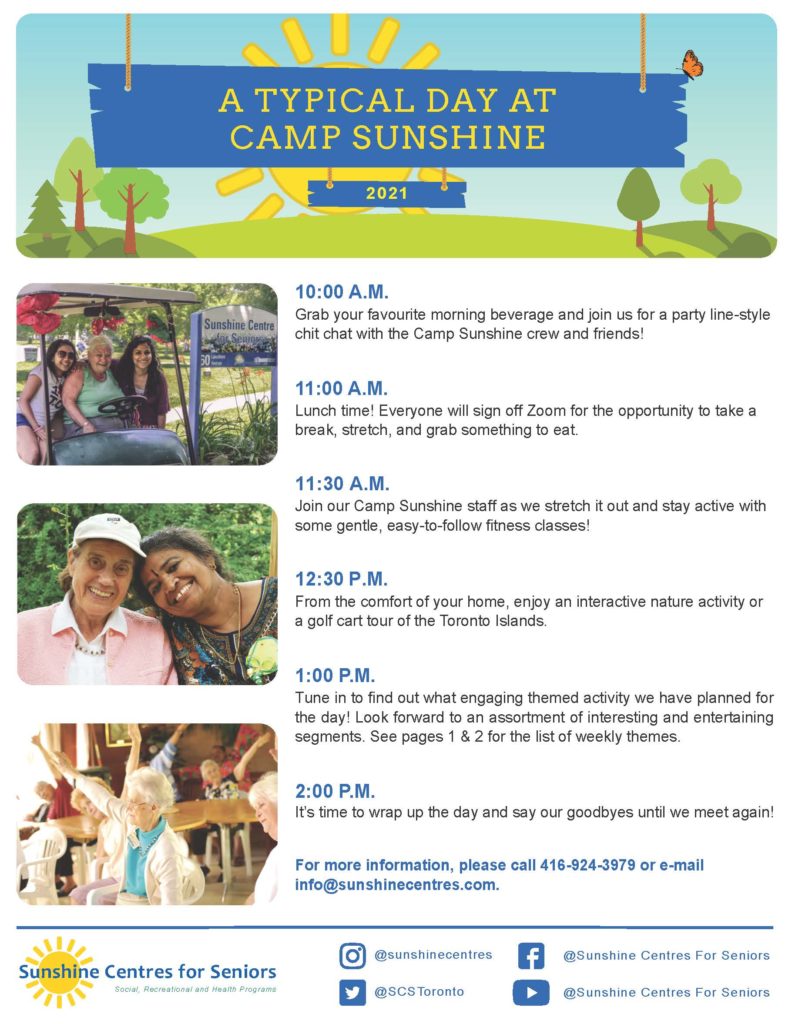 A rundown of a typical day at Camp Sunshine