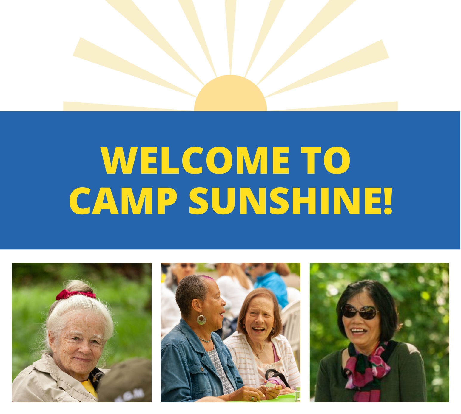 Title page that reads "Welcome to Camp Sunshine!"